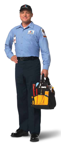 Technician holding toolbag